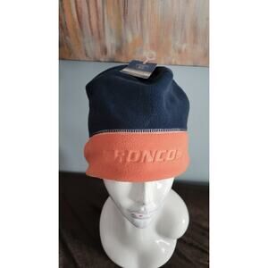 Reebok Denver Broncos Fleece Beanie Hat NFL Equipment On Field Navy Orange NWT